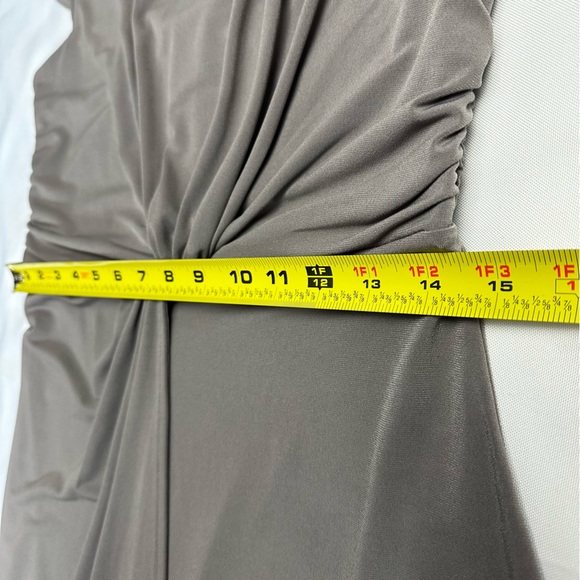 Victoria's Secret Short Sleeve Gray Dress Midi Front Knot Gold Zipper Womens M - Picture 8 of 9
